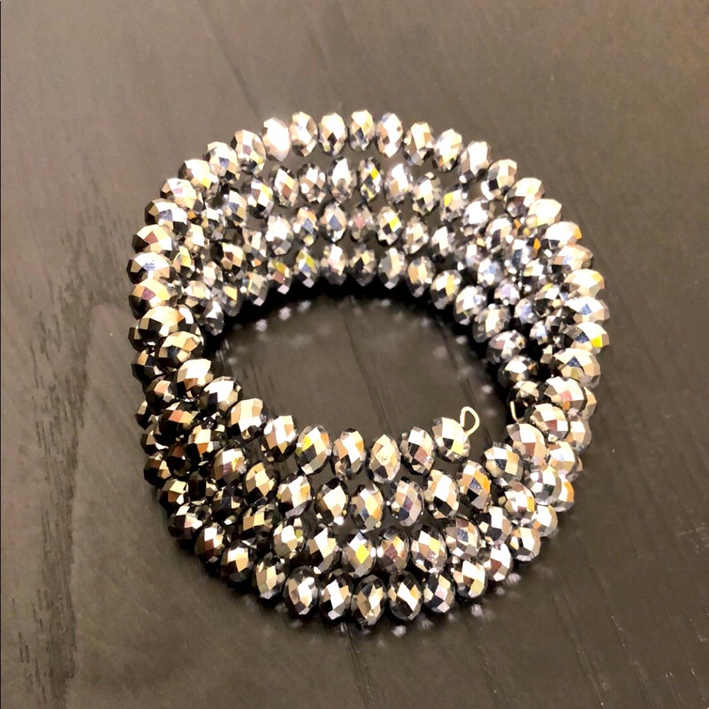 Silver beaded bracelet